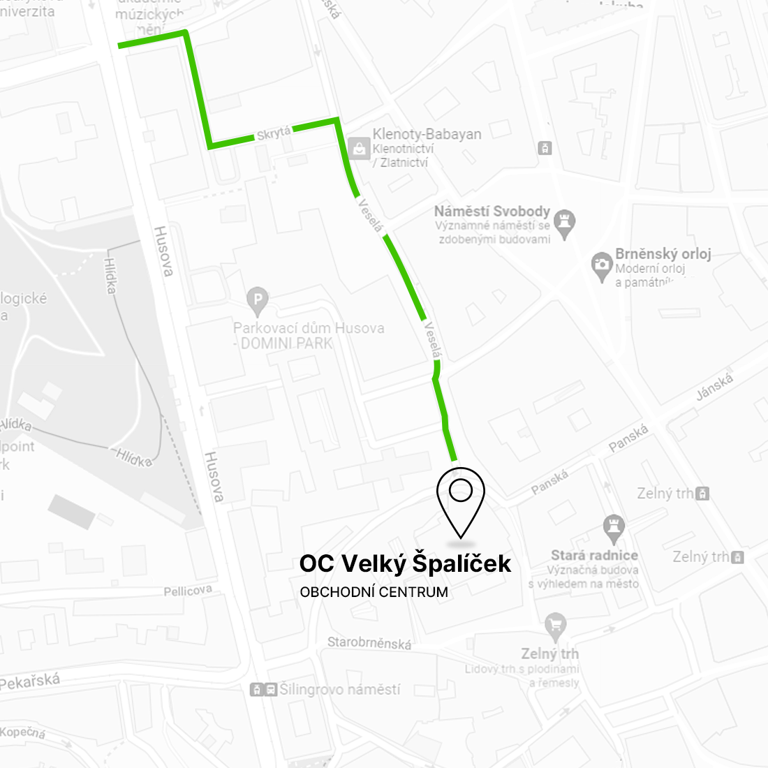 příjezdová mapa